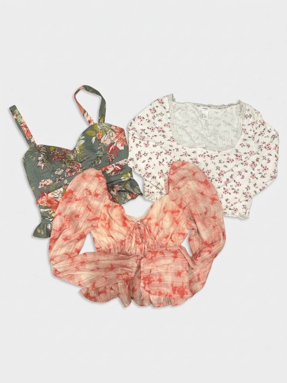 Women’s Floral Crop Top Lot XS (Forever 21, Dizzy Lizzy, B-O-G Collection)